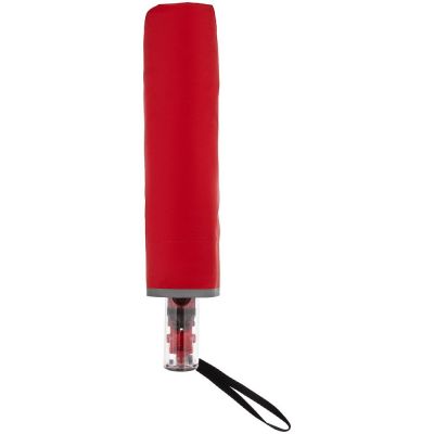 Зонт наоборот складной Futurum со светоотражающим кантом, красный-4