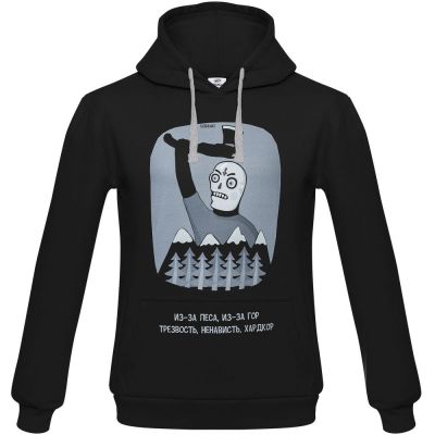 Толстовка с капюшоном «Хардкор», черная-0