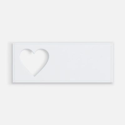 Лейбл из ПВХ с вырубкой «Сердце», белый-0