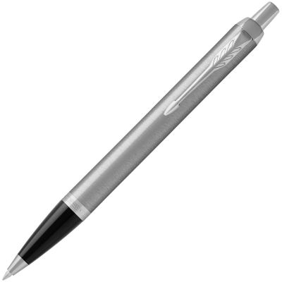 Ручка шариковая Parker IM Essential Stainless Steel CT, серебристая с черным-1