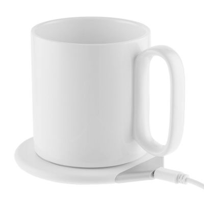 Кружка с подогревом и беспроводной зарядкой dualBase, белая-0