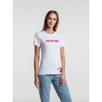 Футболка женская «Ногиотушей», белая-0