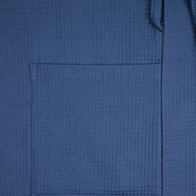 Халат вафельный Kimono, темно-синий-4