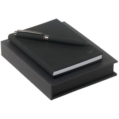 Набор Chorus: блокнот А6 и ручка, черный-0