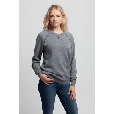 Джемпер Stitch с контрастной отделкой, серый с бордовым-4