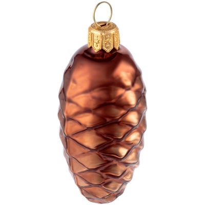 Елочная игрушка «Шишка», коричневая-2