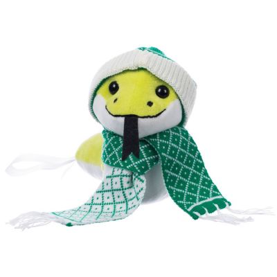 Мягкая игрушка Baby Snake Left, в зеленом шарфике и шапочке-0