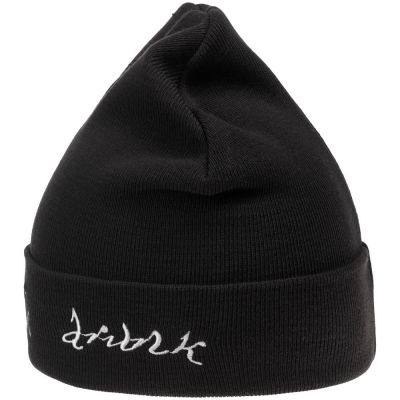 Шапка с вышивкой Drunk, черная-5