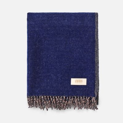 Плед Devika, синий с бежевым-0