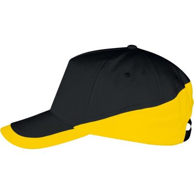 Бейсболка Booster, черная с желтым-0