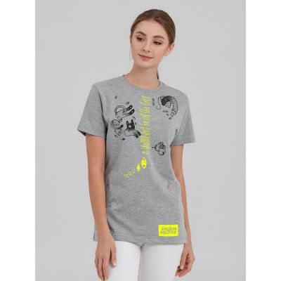 Футболка с термонаклейками Meow, серый меланж-7