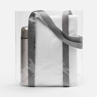 Шопер Clear Fest, ver.2, прозрачный с серыми ручками-3