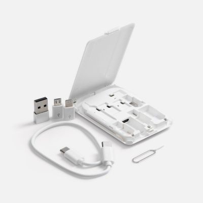 Органайзер с беспроводной зарядкой и набором адаптеров Octopod, белый-0