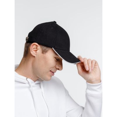 Бейсболка Spiker, черная с белым-6