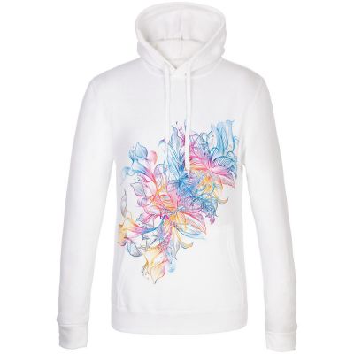 Толстовка с капюшоном Vibrance, белая-0