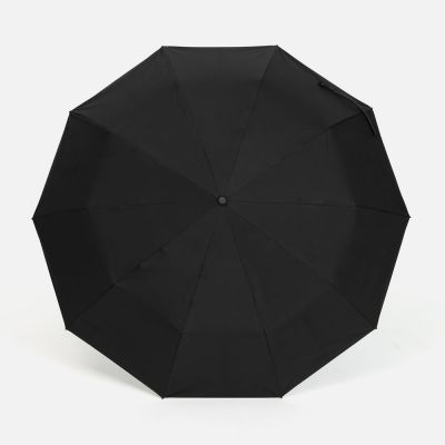 Зонт обратного сложения inLoop с ручкой-карабином, черный-1