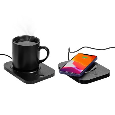 Кружка с подогревом и беспроводной зарядкой dualBase plus, черная-8