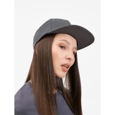 Бейсболка Epicore с прямым козырьком, серая-8