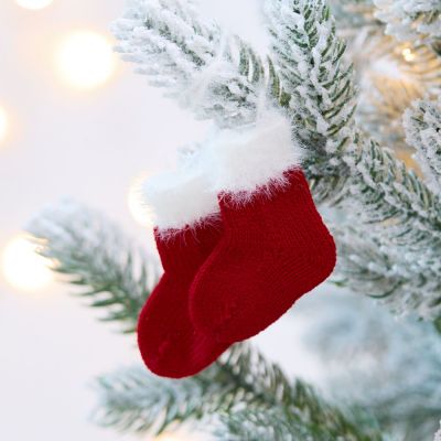Подвеска на елку «Вьюжка», носочки, красная-2