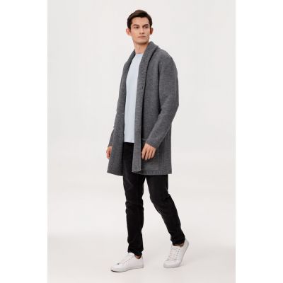 Кардиган мужской с пуговицами Free Flow, серый меланж-0