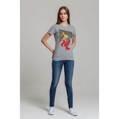 Футболка женская «На шаг впереди», серый меланж-2