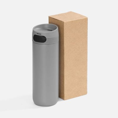 Термостакан X1 с цветной кнопкой, серый с черным-4