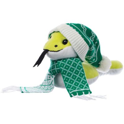 Мягкая игрушка Baby Snake Left, в зеленом шарфике и шапочке-1
