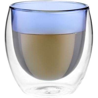 Стакан с двойными стенками Glass Bubble, синий-1