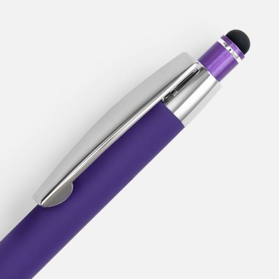 Ручка шариковая Sansen Soft Touch со стилусом, фиолетовая-3