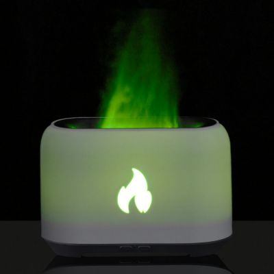 Увлажнитель-ароматизатор Fire Flick с имитацией пламени, белый-9