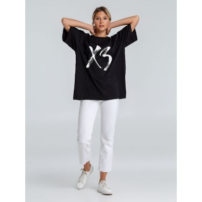 Футболка оверсайз «ХЗ», черная-0