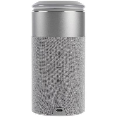 Колонка c беспроводной зарядкой и подсветкой Charge House, серая-2