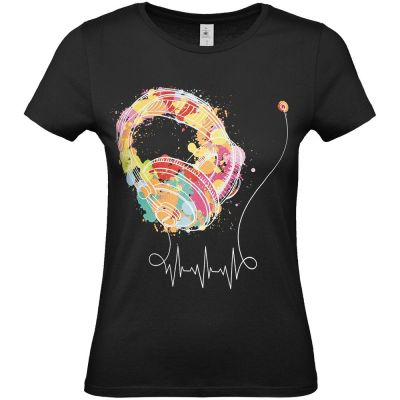 Футболка женская Feel The Beat, черная-1