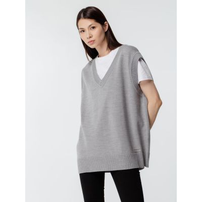 Жилет оверсайз унисекс Tad, светло-серый-5