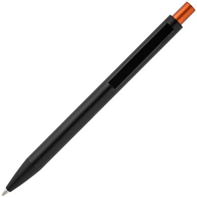 Ручка шариковая Chromatic, черная с оранжевым-2
