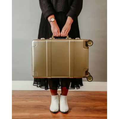 Чемодан Metal Luggage, золотистый-12