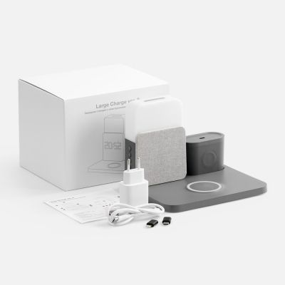 Зарядная станция с часами и подсветкой Large Charge ver.2, серая-7