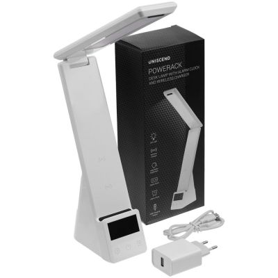 Лампа с беспроводной зарядкой смартфона и часов Powerack, белая-8