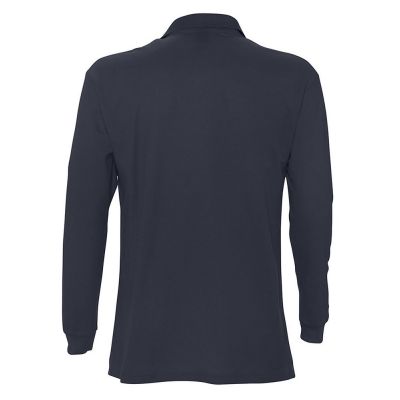 Рубашка поло мужская с длинным рукавом Star 170, темно-синяя-1
