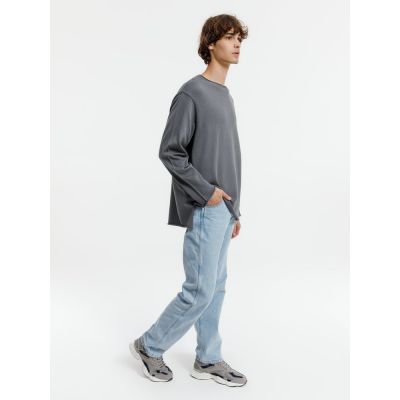 Лонгслив унисекс Siluetti Fuori, серый-4