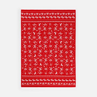 Плед Holidale, красный с молочным-3