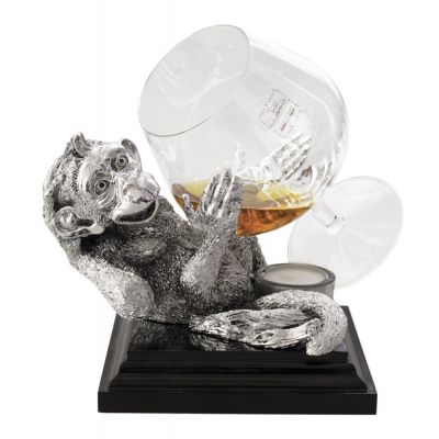 Коньячница «Обезьяна» с серебряным декором-0