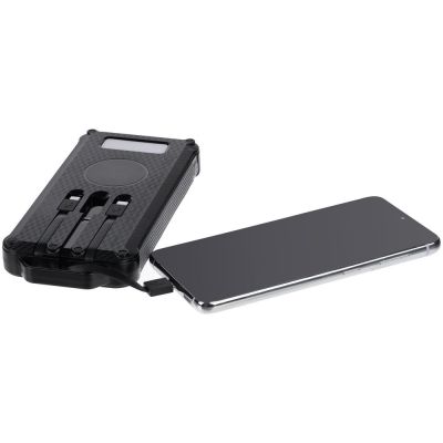 Аккумулятор защищенный Total Control 10000 мАч, черный с серым-5