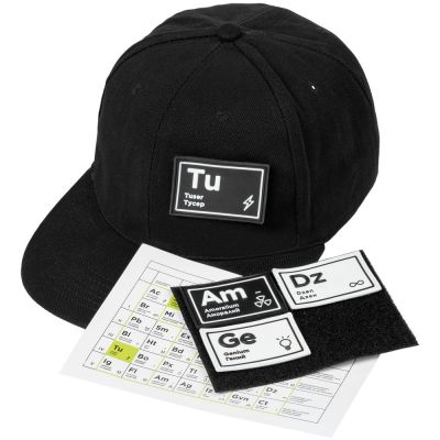 Бейсболка с патчами «Химия состояний», черная-0