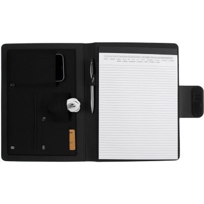 Папка с блокнотом Midstream, черная-6