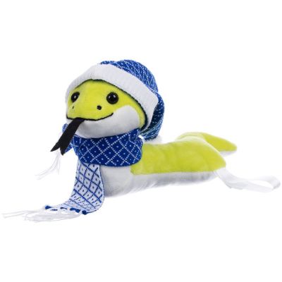 Мягкая игрушка Baby Snake Right, в синем шарфике и шапочке-2