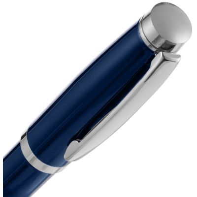 Ручка шариковая Letra Chrome, глянцевая, темно-синяя-3