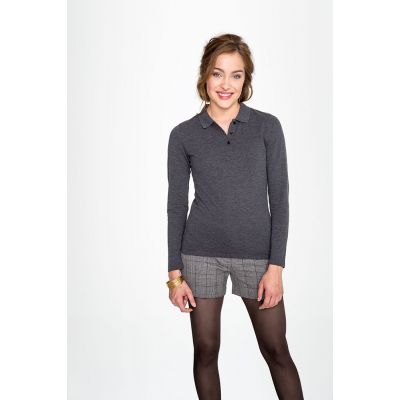 Рубашка поло женская с длинным рукавом Perfect LSL Women, черная-3