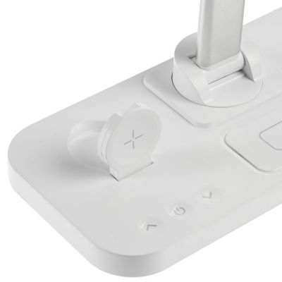 Настольная лампа с беспроводной зарядкой Power Light, белая-6