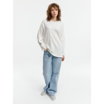 Лонгслив унисекс Siluetti Fuori, молочно-белый-8